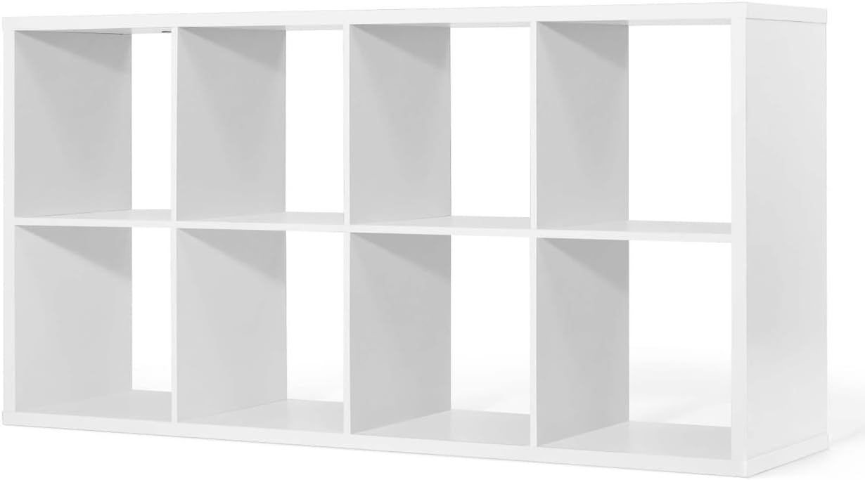 CAPHAUS Sturdy Room 13-Inch Cube Storage Organizer Shelf, with Extra Thick Exterior Edge, Open Storage Shelf Divider, Bookcase, 6-Cube / 8-Cube / 9-Cube, Colors Available in Rustic Grey Oak and White