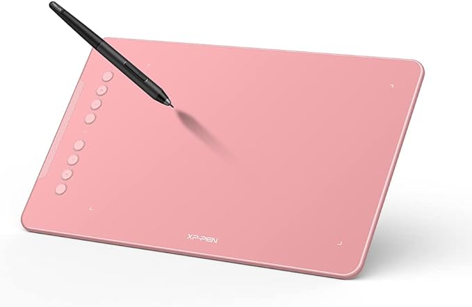Drawing Tablet-XPPen Deco 01 V3 10x6.25 Inch Graphics Tablet Digital Drawing Tablet for Chromebook with 16384 Levels Pressure Battery-Free Stylus and 8 Shortcut Keys (Pink)