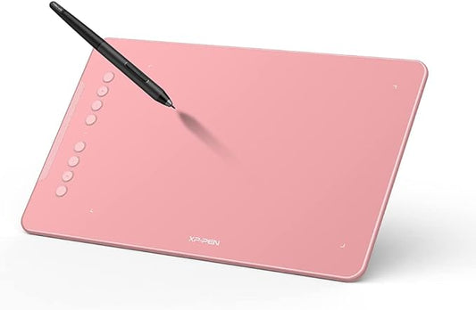 Drawing Tablet-XPPen Deco 01 V3 10x6.25 Inch Graphics Tablet Digital Drawing Tablet for Chromebook with 16384 Levels Pressure Battery-Free Stylus and 8 Shortcut Keys (Pink)