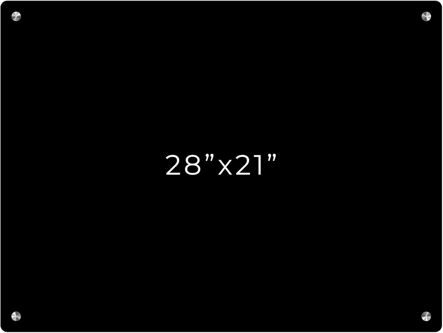 21x28 Dry Erase Board for Wall - with .25 Black Acrylic and Satin Stand Off Finish - Perfect Whiteboard for Office, Home, Classroom - Durable and Stylish .25 Black Acrylic Dry Erase Board