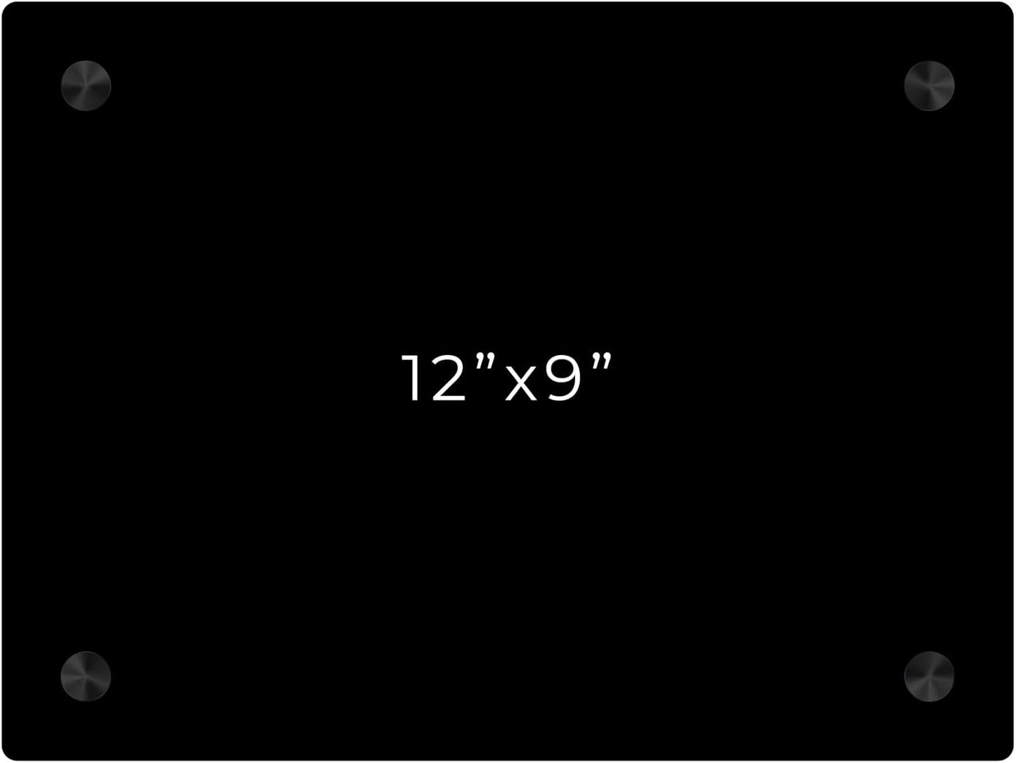 9x12 Dry Erase Board for Wall - with .25 Black Acrylic and Black Stand Off Finish - Perfect Whiteboard for Office, Home, Classroom - Durable and Stylish .25 Black Acrylic Dry Erase Board