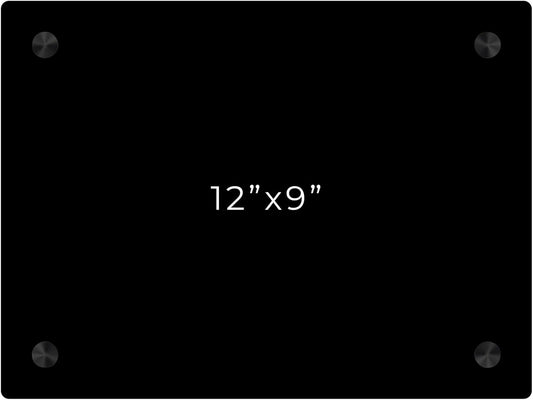 9x12 Dry Erase Board for Wall - with .25 Black Acrylic and Black Stand Off Finish - Perfect Whiteboard for Office, Home, Classroom - Durable and Stylish .25 Black Acrylic Dry Erase Board