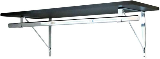 Custom Cut-to-Size Premium Wall-Mounted Shelf with Rod and Bracket Kit. 3/4" Thick Shelves, 14 inches deep. Customize The Length from 16" up to 72".