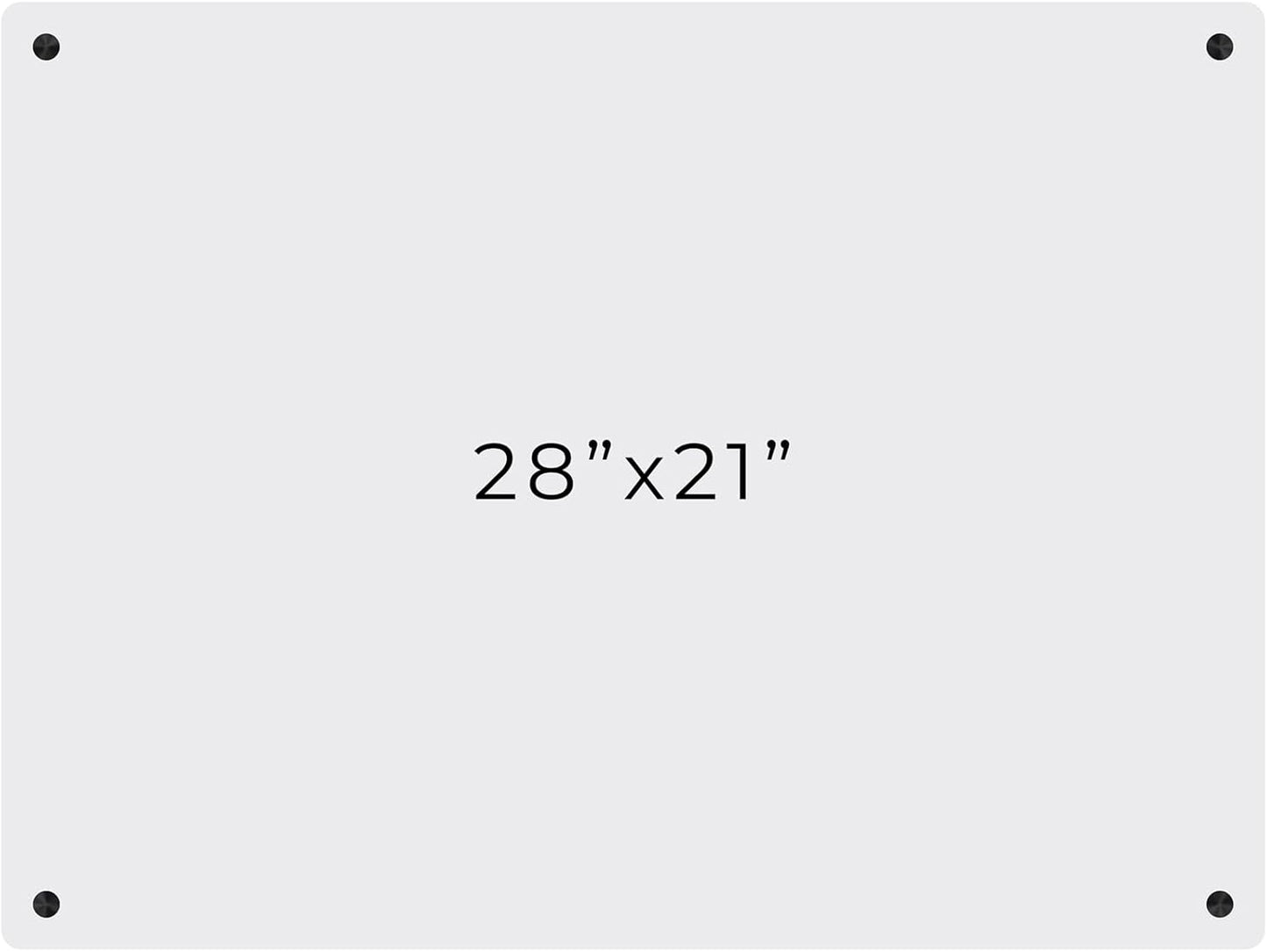 21x28 Dry Erase Board for Wall - with .25 Clear Acrylic and Black Stand Off Finish - Perfect Whiteboard for Office, Home, Classroom - Durable and Stylish .25 Clear Acrylic Dry Erase Board