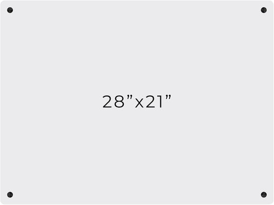 21x28 Dry Erase Board for Wall - with .25 Clear Acrylic and Black Stand Off Finish - Perfect Whiteboard for Office, Home, Classroom - Durable and Stylish .25 Clear Acrylic Dry Erase Board