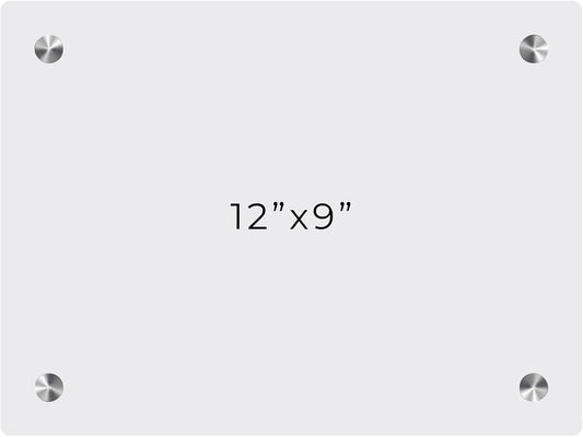 9x12 Dry Erase Board for Wall - with .25 Clear Acrylic and Satin Stand Off Finish - Perfect Whiteboard for Office, Home, Classroom - Durable and Stylish .25 Clear Acrylic Dry Erase Board