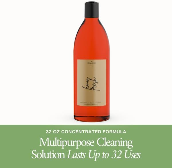 Home LEMON FRESH All-In-One Cleaner Concentrate – Grapefruit, Lemon & Mandarin Scent – Plant-Powered, Non-Toxic Multi-Surface Cleaning Concentrate – Makes Up to 32 Uses – 32 oz