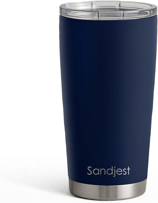 SANDJEST Navy Tumbler 20oz Stainless Steel Double Wall Vacuum Insulated, Travel Coffee Cup, Gifts for Men Women Birthday Christmas