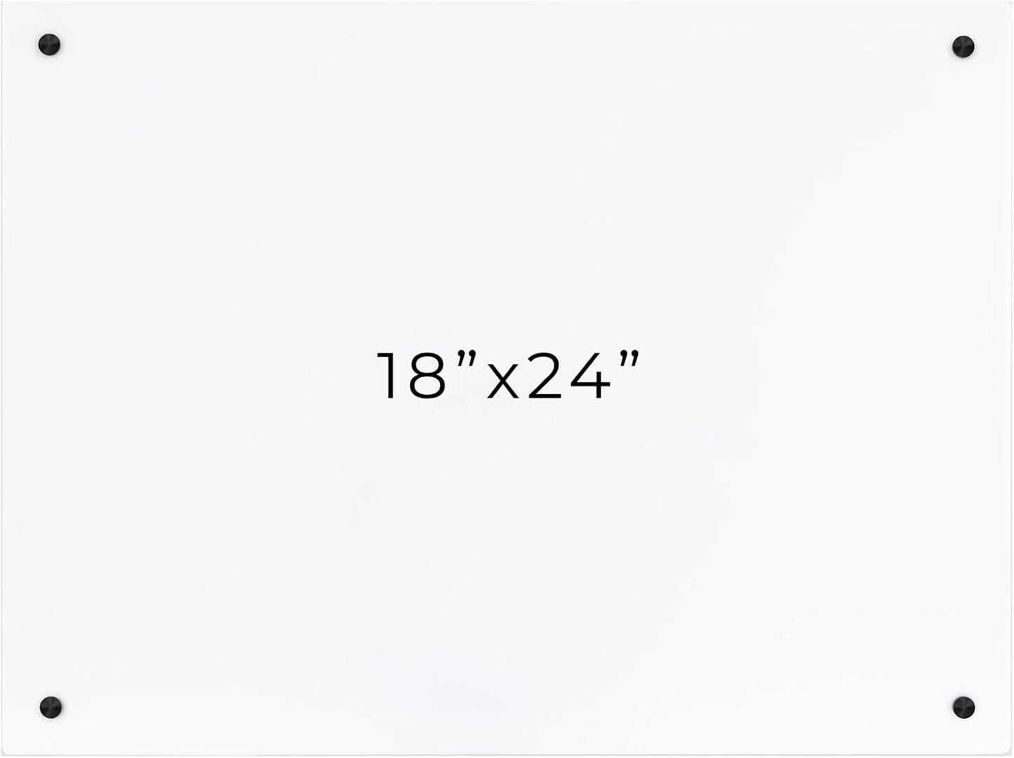 18x24 Dry Erase Board for Wall - with .25 White Acrylic and Black Stand Off Finish - Perfect Whiteboard for Office, Home, Classroom - Durable and Stylish .25 White Acrylic Dry Erase Board