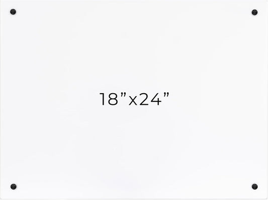 18x24 Dry Erase Board for Wall - with .25 White Acrylic and Black Stand Off Finish - Perfect Whiteboard for Office, Home, Classroom - Durable and Stylish .25 White Acrylic Dry Erase Board