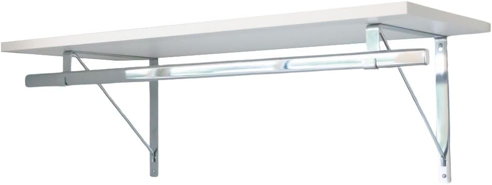 Custom Cut-to-Size Premium Wall-Mounted Shelf with Rod and Bracket Kit. 3/4" Thick Shelves, 14 inches deep. Customize The Length from 16" up to 72".