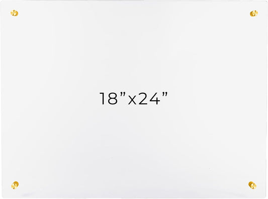 18x24 Dry Erase Board for Wall - with .25 Clear Acrylic and Gold Stand Off Finish - Perfect Whiteboard for Office, Home, Classroom - Durable and Stylish .25 Clear Acrylic Dry Erase Board