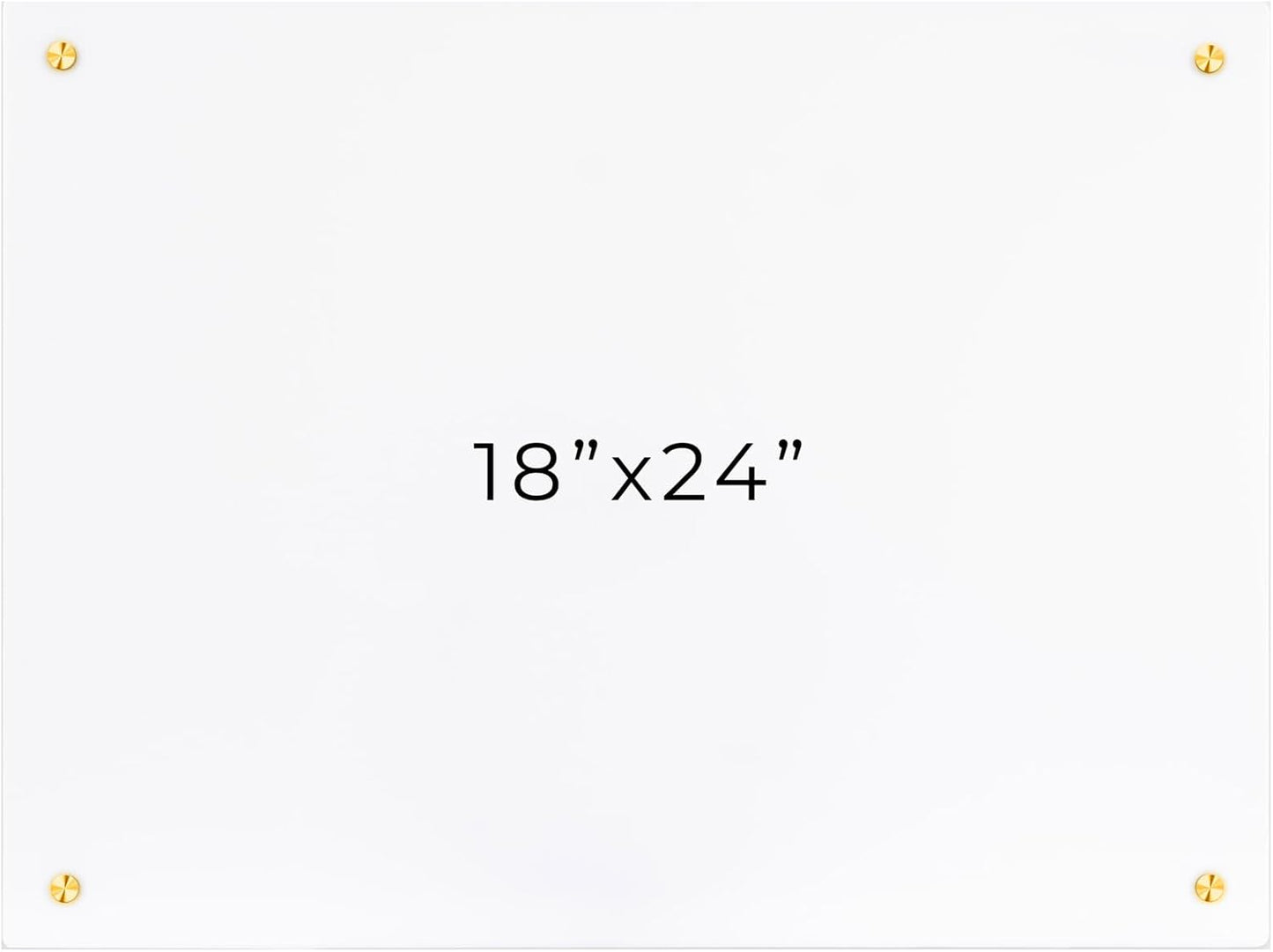 18x24 Dry Erase Board for Wall - with .25 White Acrylic and Gold Stand Off Finish - Perfect Whiteboard for Office, Home, Classroom - Durable and Stylish .25 White Acrylic Dry Erase Board