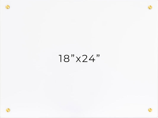 18x24 Dry Erase Board for Wall - with .25 White Acrylic and Gold Stand Off Finish - Perfect Whiteboard for Office, Home, Classroom - Durable and Stylish .25 White Acrylic Dry Erase Board