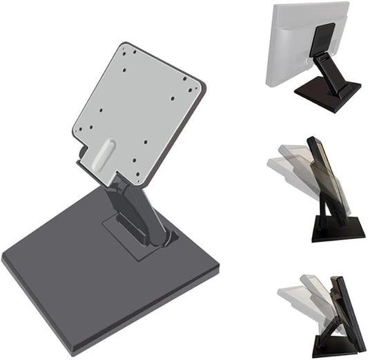 Adjustable Monitor Stand Foldable Monitor Mount for 10-27 Inch LCD TV Screens with Installing Holes 75x75mm & 100x100mm