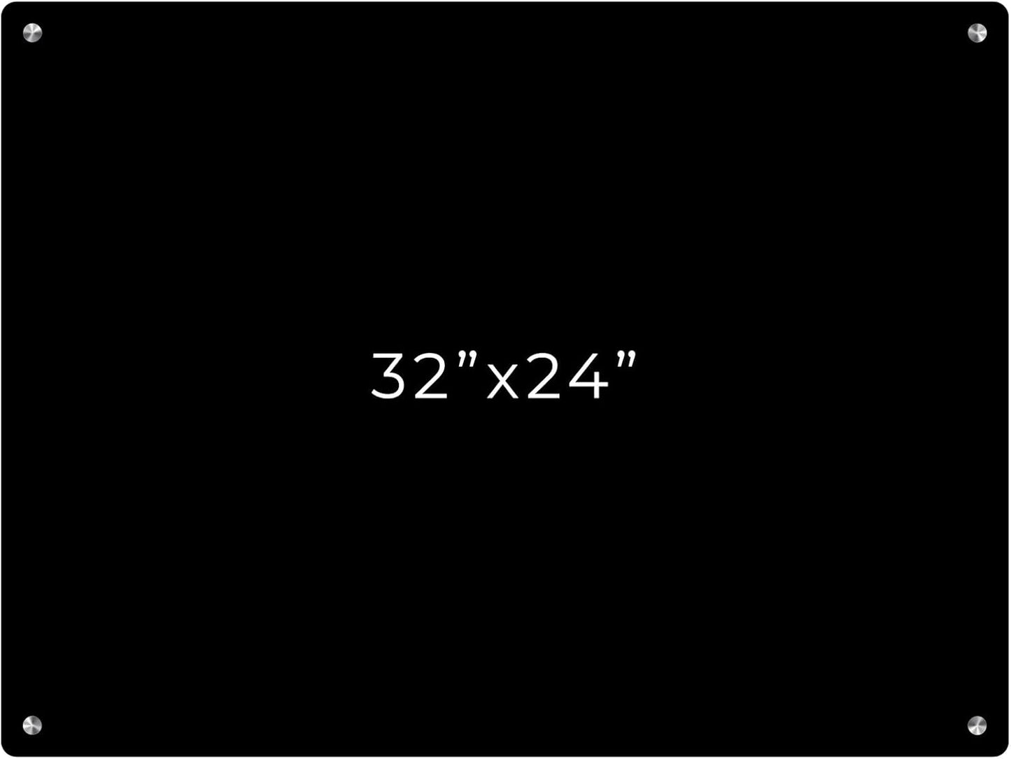 24x32 Dry Erase Board for Wall - with .25 Black Acrylic and Satin Stand Off Finish - Perfect Whiteboard for Office, Home, Classroom - Durable and Stylish .25 Black Acrylic Dry Erase Board