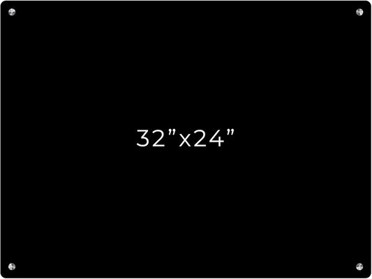24x32 Dry Erase Board for Wall - with .25 Black Acrylic and Satin Stand Off Finish - Perfect Whiteboard for Office, Home, Classroom - Durable and Stylish .25 Black Acrylic Dry Erase Board