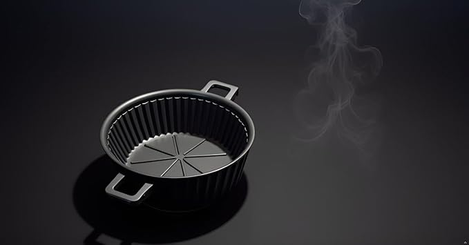 Premium Silicone Air Fryer Liners, Black, 7.87" Top x 6.69" Bottom x 2" Height, Heat-Resistant, Dishwasher Safe, Non-Stick with Handles, 2-Pack