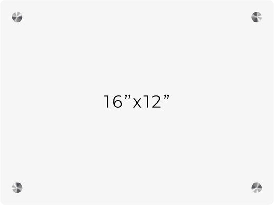 12x16 Dry Erase Board for Wall - with .25 White Acrylic and Satin Stand Off Finish - Perfect Whiteboard for Office, Home, Classroom - Durable and Stylish .25 White Acrylic Dry Erase Board