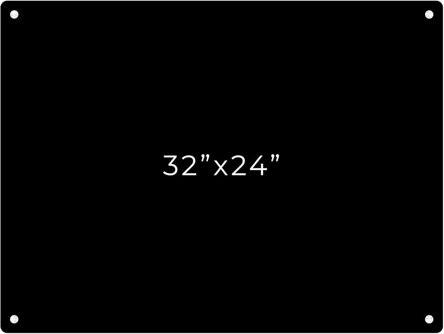 24x32 Dry Erase Board for Wall - with .25 Black Acrylic and White Stand Off Finish - Perfect Whiteboard for Office, Home, Classroom - Durable and Stylish .25 Black Acrylic Dry Erase Board