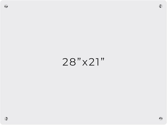 21x28 Dry Erase Board for Wall - with .25 Clear Acrylic and Satin Stand Off Finish - Perfect Whiteboard for Office, Home, Classroom - Durable and Stylish .25 Clear Acrylic Dry Erase Board