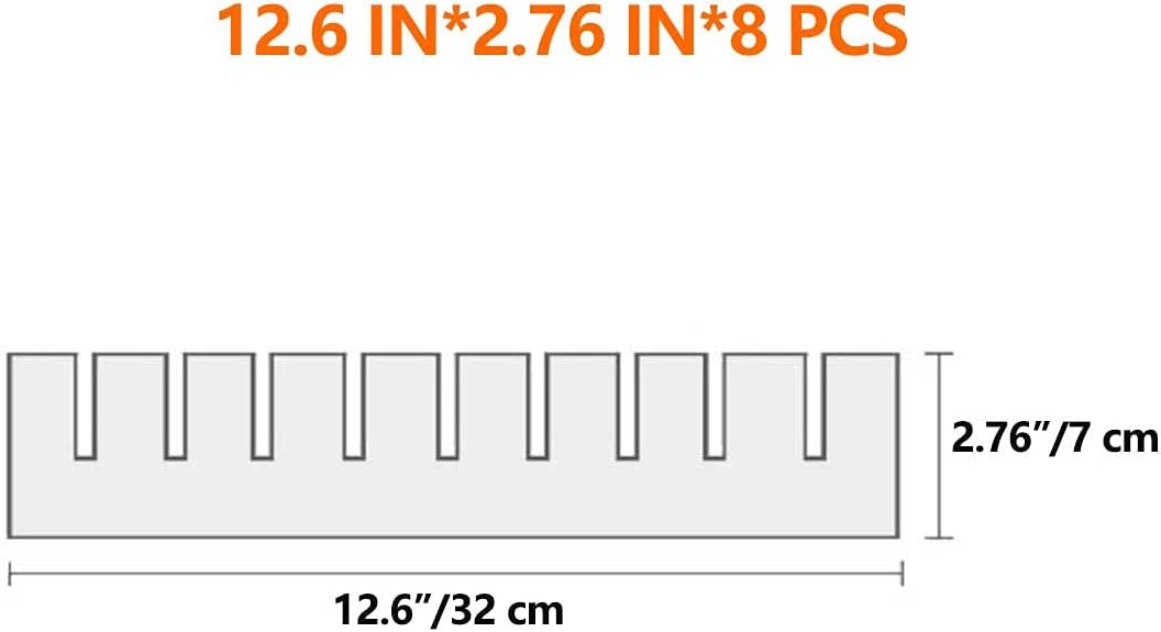 8Pcs Drawer Dividers, 12.6" x 2.76", Thick, DIY Organizer Separator, Large Adjustable Dresser Drawer Organizer for Clothes, Bedroom, Bathroom, Kitchen Cutlery, Desk, Office Storage