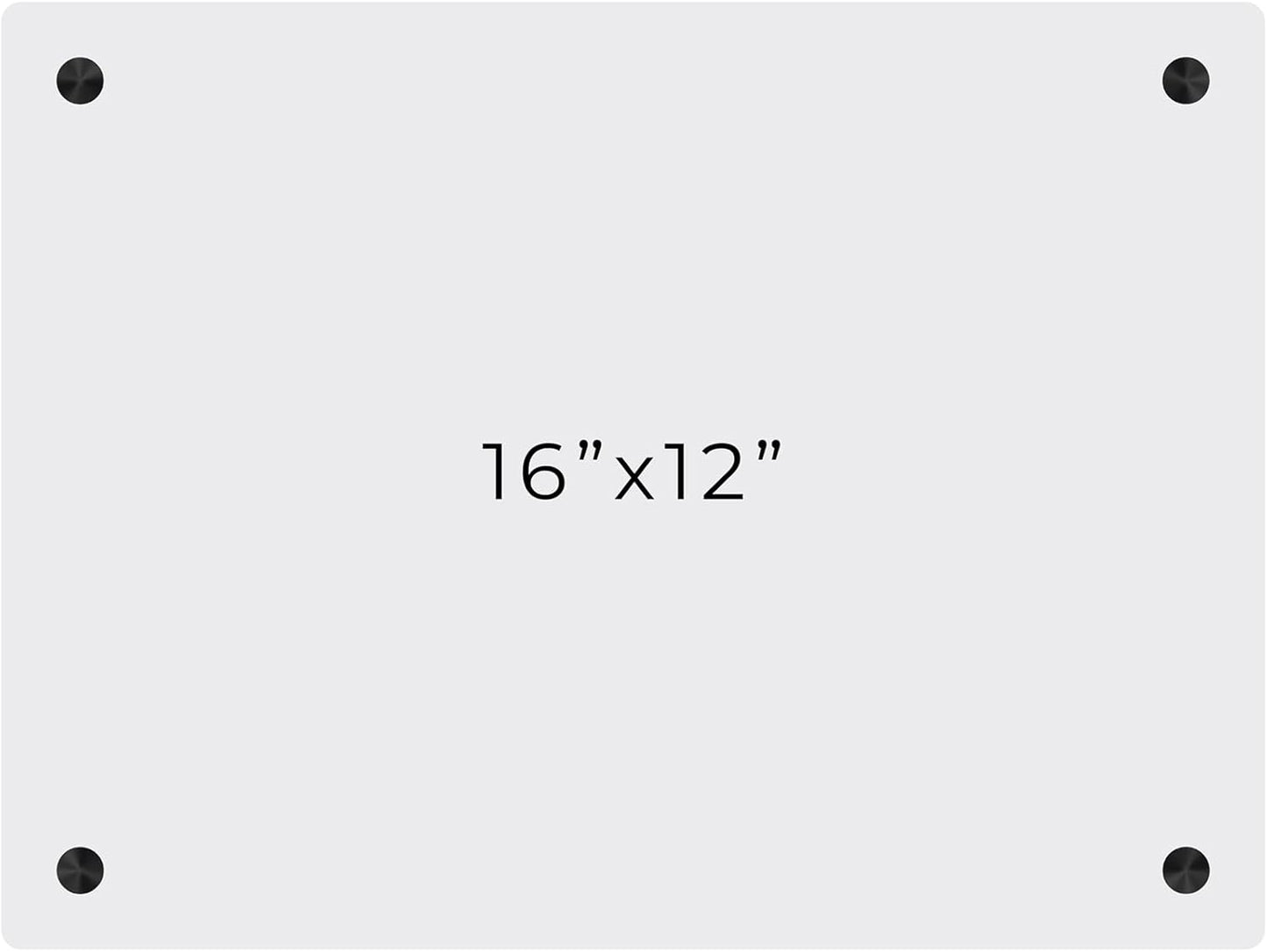 12x16 Dry Erase Board for Wall - with .25 Clear Acrylic and Black Stand Off Finish - Perfect Whiteboard for Office, Home, Classroom - Durable and Stylish .25 Clear Acrylic Dry Erase Board