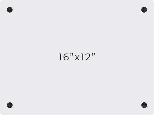 12x16 Dry Erase Board for Wall - with .25 Clear Acrylic and Black Stand Off Finish - Perfect Whiteboard for Office, Home, Classroom - Durable and Stylish .25 Clear Acrylic Dry Erase Board