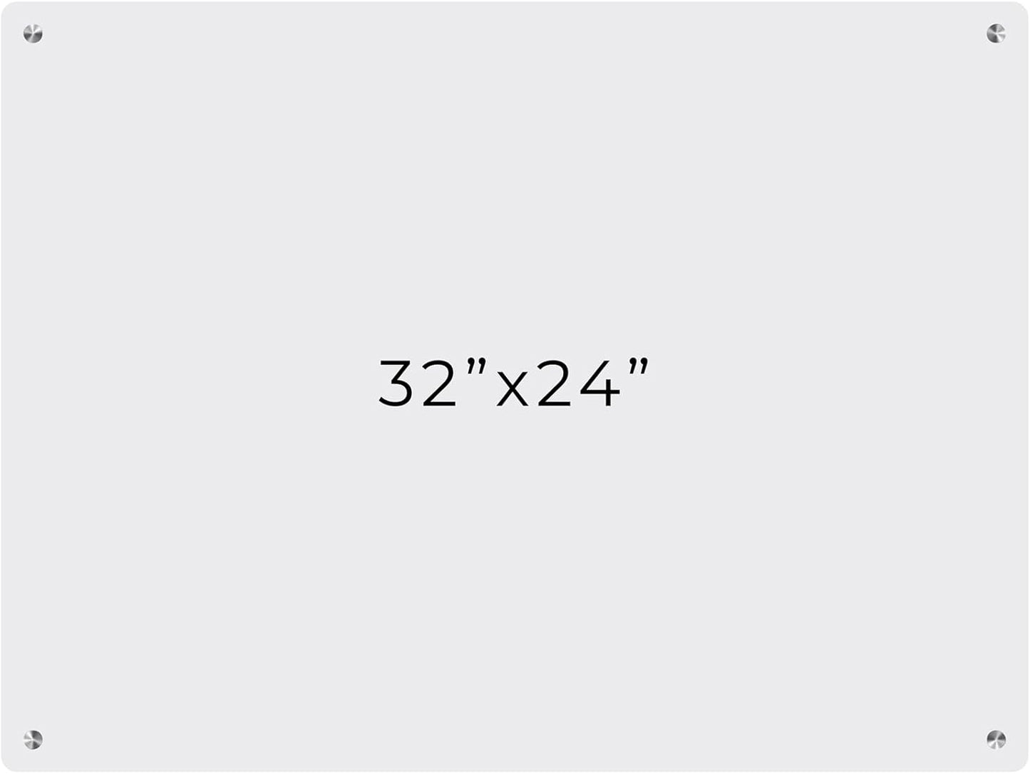 24x32 Dry Erase Board for Wall - with .25 Clear Acrylic and Satin Stand Off Finish - Perfect Whiteboard for Office, Home, Classroom - Durable and Stylish .25 Clear Acrylic Dry Erase Board