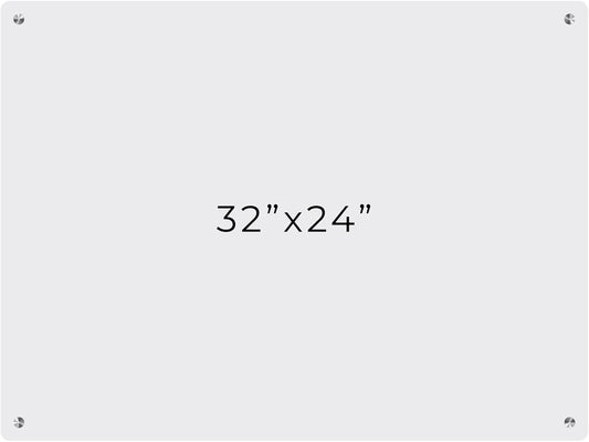 24x32 Dry Erase Board for Wall - with .25 Clear Acrylic and Satin Stand Off Finish - Perfect Whiteboard for Office, Home, Classroom - Durable and Stylish .25 Clear Acrylic Dry Erase Board