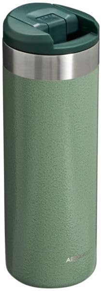 Stanley AeroLight Transit Bottle 16 oz | Locking Drink Through Lid | Leak Resistant Water Bottle or Coffee Travel Mug | Lightweight Insulated Stainless Steel | BPA-Free | Hammertone Green