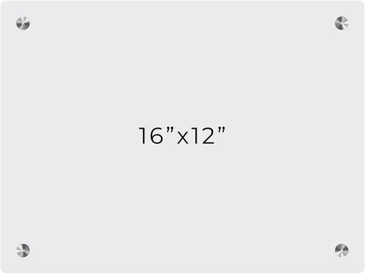 12x16 Dry Erase Board for Wall - with .25 Clear Acrylic and Satin Stand Off Finish - Perfect Whiteboard for Office, Home, Classroom - Durable and Stylish .25 Clear Acrylic Dry Erase Board