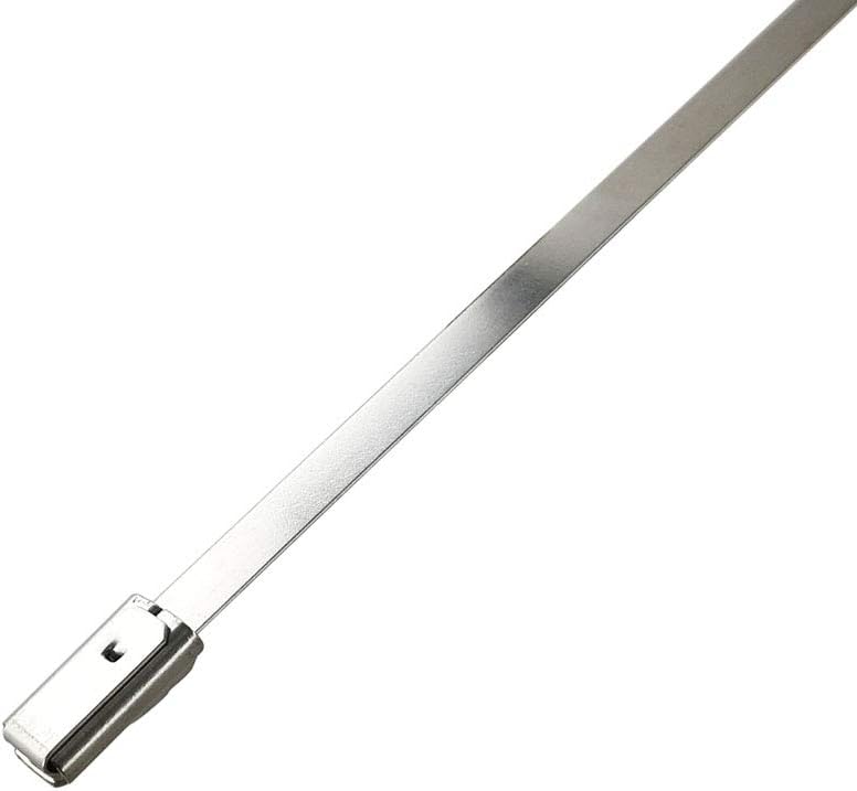 HS Metal Zip Ties Stainless Steel Cable Tie 11.8 Inch (100 Pack) Extra Heavy Duty Self-Locking Strap Ties 225 Lbs Perfect for Exhaust,Fence Outdoor,Automotive