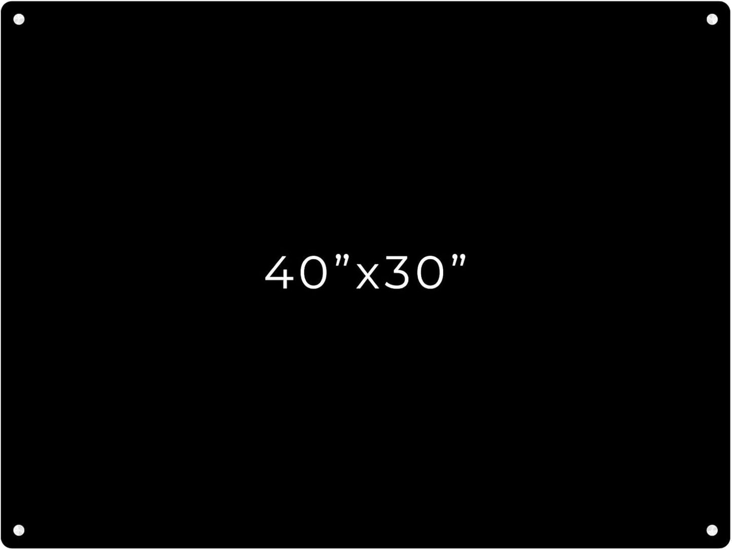 30x40 Dry Erase Board for Wall - with .25 Black Acrylic and White Stand Off Finish - Perfect Whiteboard for Office, Home, Classroom - Durable and Stylish .25 Black Acrylic Dry Erase Board