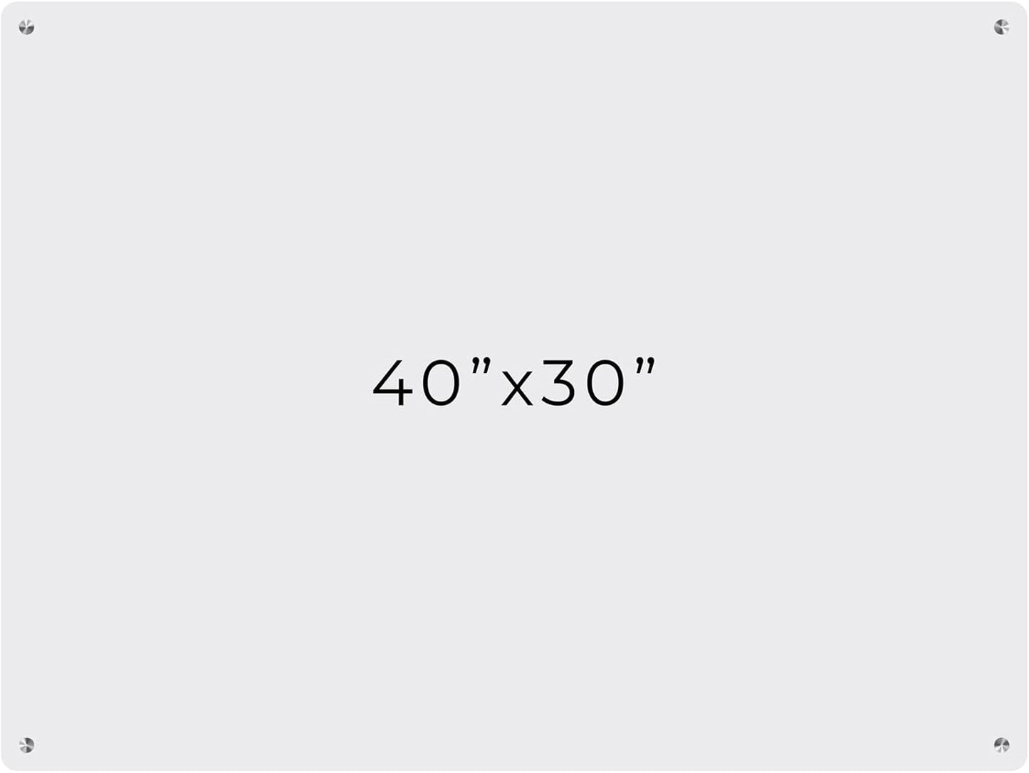 30x40 Dry Erase Board for Wall - with .25 Clear Acrylic and Satin Stand Off Finish - Perfect Whiteboard for Office, Home, Classroom - Durable and Stylish .25 Clear Acrylic Dry Erase Board