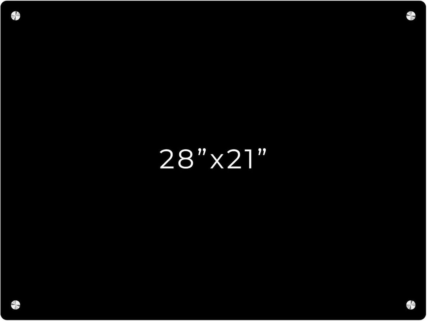 21x28 Dry Erase Board for Wall - with .25 Black Acrylic and Chrome Stand Off Finish - Perfect Whiteboard for Office, Home, Classroom - Durable and Stylish .25 Black Acrylic Dry Erase Board