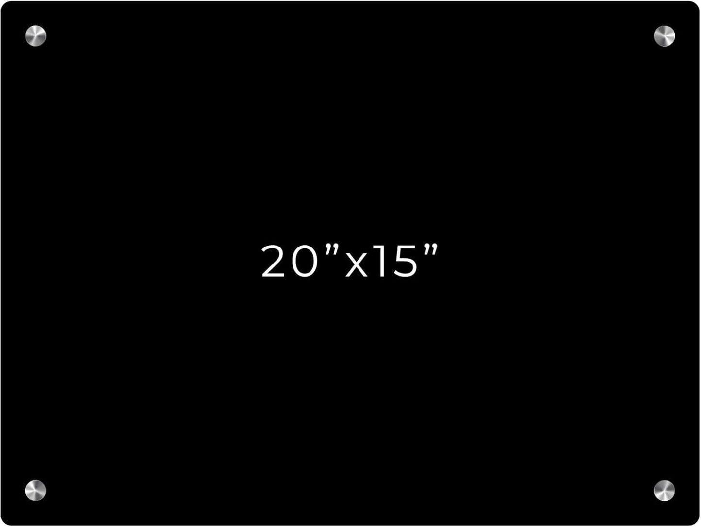 15x20 Dry Erase Board for Wall - with .25 Black Acrylic and Satin Stand Off Finish - Perfect Whiteboard for Office, Home, Classroom - Durable and Stylish .25 Black Acrylic Dry Erase Board
