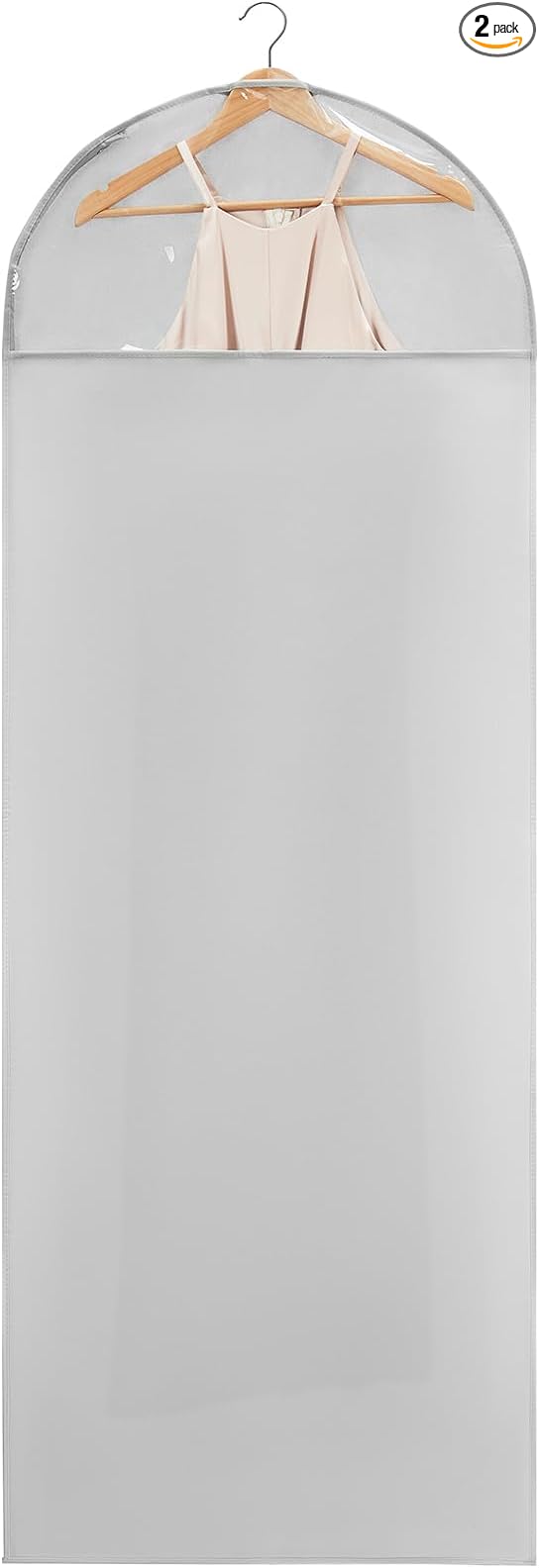 66 Inch Garment Bags for Hanging Clothes - Long Dress Bags for Gowms Closet Wardrobe Storage Travel - 2 Pack