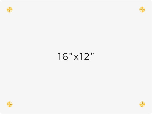 12x16 Dry Erase Board for Wall - with .25 White Acrylic and Gold Stand Off Finish - Perfect Whiteboard for Office, Home, Classroom - Durable and Stylish .25 White Acrylic Dry Erase Board