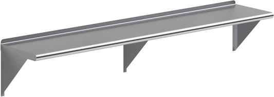AmGood 72" Long X 14" Deep Stainless Steel Wall Shelf | NSF Certified | Appliance & Equipment Metal Shelving | Kitchen, Restaurant, Garage, Laundry, Utility Room