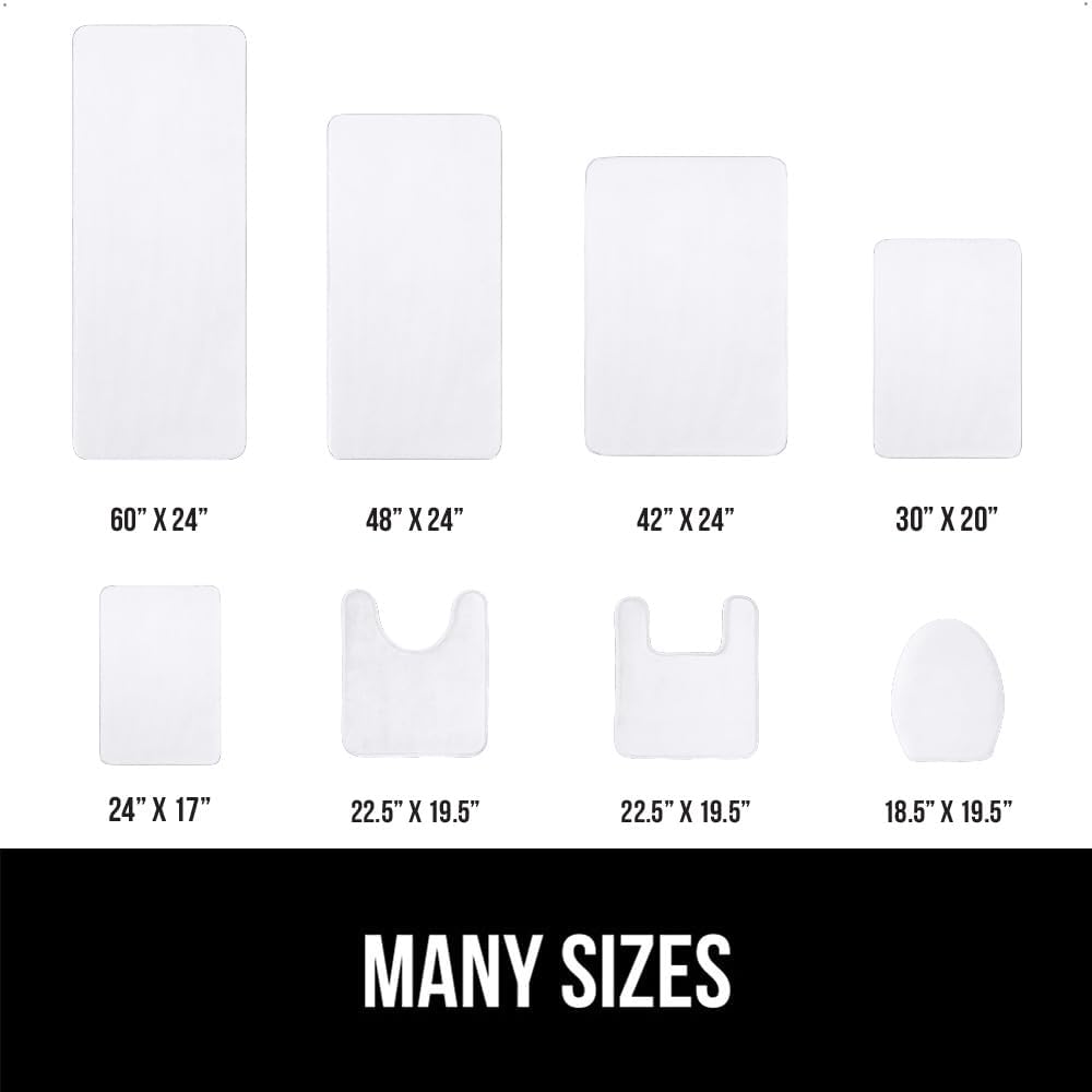 GORILLA GRIP Thick Memory Foam Bath Rugs, Soft Absorbent Velvet Bathroom Mats, Durable Dots on Underside, Machine Washable Bathmat, Carpet Rug Room Decor for Shower Floor, 48x24 Mat, White