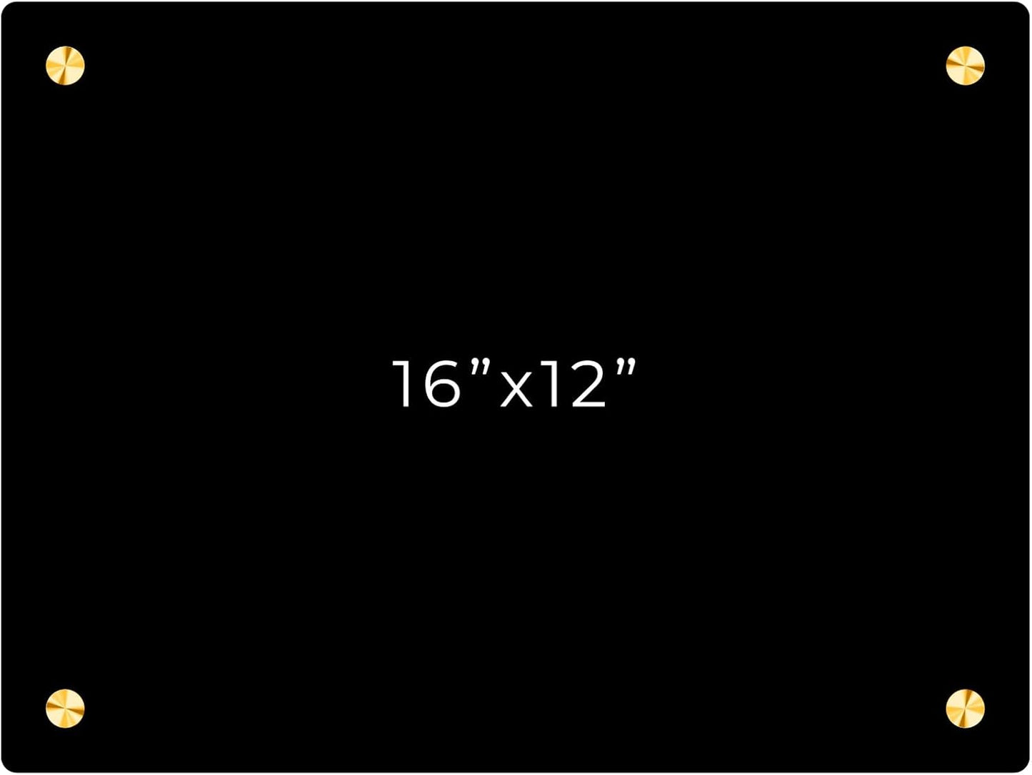 12x16 Dry Erase Board for Wall - with .25 Black Acrylic and Gold Stand Off Finish - Perfect Whiteboard for Office, Home, Classroom - Durable and Stylish .25 Black Acrylic Dry Erase Board