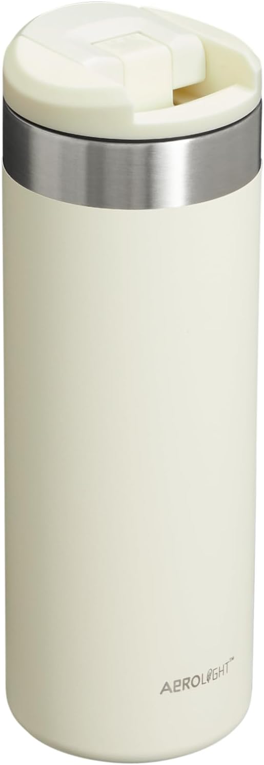 Stanley AeroLight Transit Bottle 16 oz | Locking Drink Through Lid | Leak Resistant Water Bottle or Coffee Travel Mug | Lightweight Insulated Stainless Steel | BPA-Free | Cream (Pack of 4)