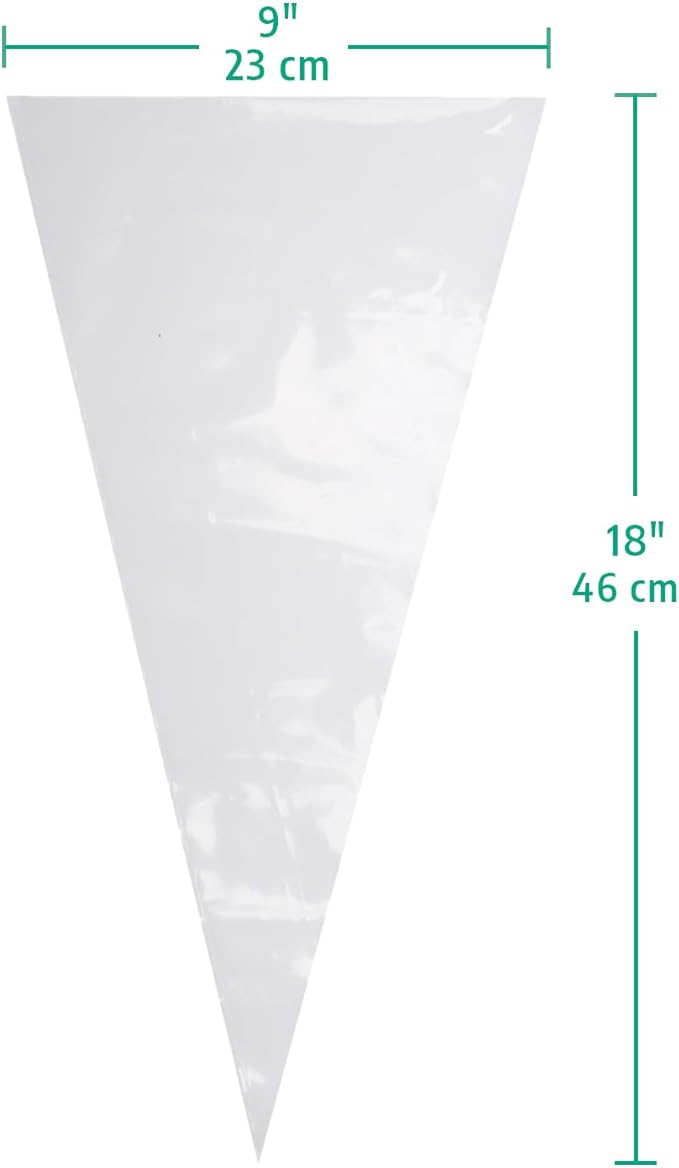 Keenpioneer 18-Inch Biobased Disposable Piping Bags, Plant Based Cake Decorating Pastry Bag - Pack of 100