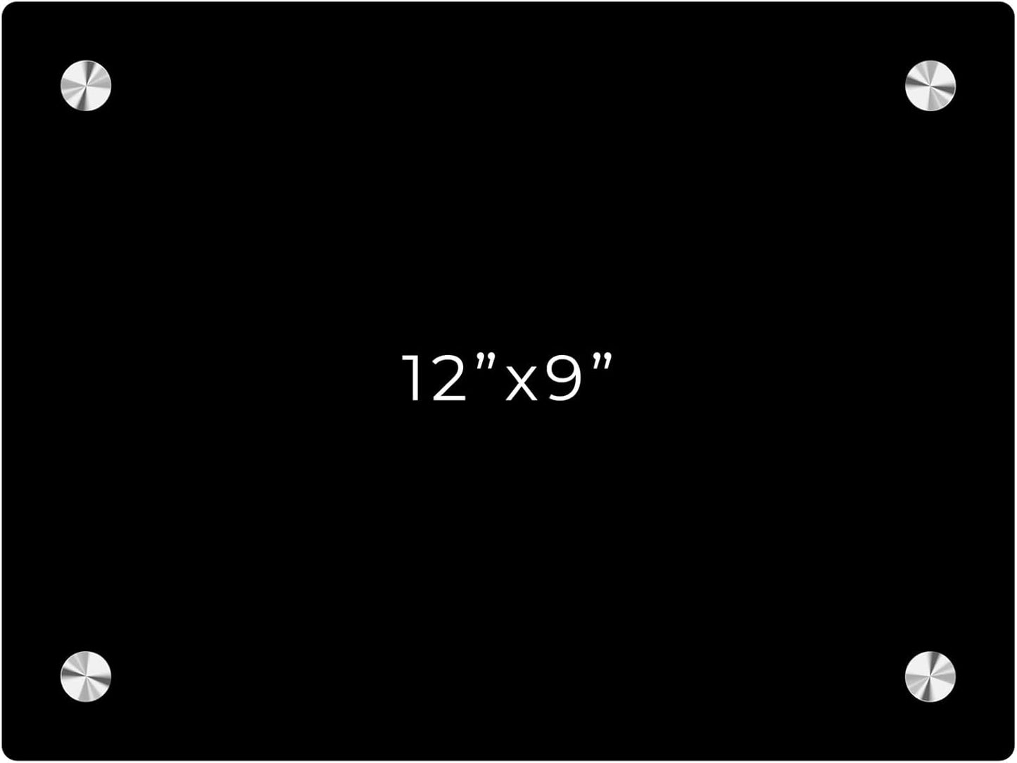 9x12 Dry Erase Board for Wall - with .25 Black Acrylic and Chrome Stand Off Finish - Perfect Whiteboard for Office, Home, Classroom - Durable and Stylish .25 Black Acrylic Dry Erase Board