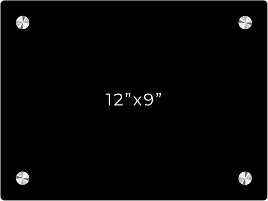 9x12 Dry Erase Board for Wall - with .25 Black Acrylic and Chrome Stand Off Finish - Perfect Whiteboard for Office, Home, Classroom - Durable and Stylish .25 Black Acrylic Dry Erase Board