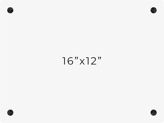 12x16 Dry Erase Board for Wall - with .25 White Acrylic and Black Stand Off Finish - Perfect Whiteboard for Office, Home, Classroom - Durable and Stylish .25 White Acrylic Dry Erase Board