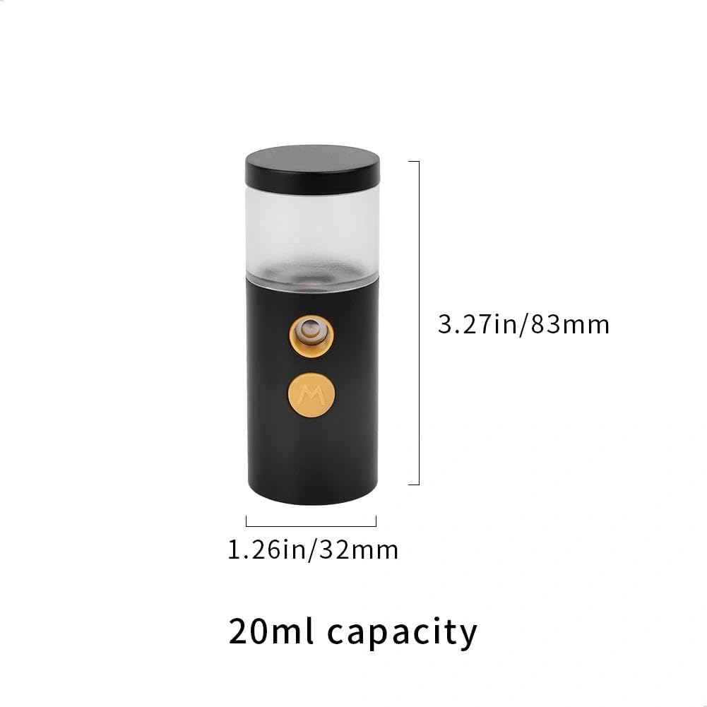 watchget 20ml Cylindrical Coffee Bean Atomizer Rdt Sprayer for Reducing Coffee Powder Static, Portable Electric Nano-Atomizer Rechargeable Espresso Sprayer, Black