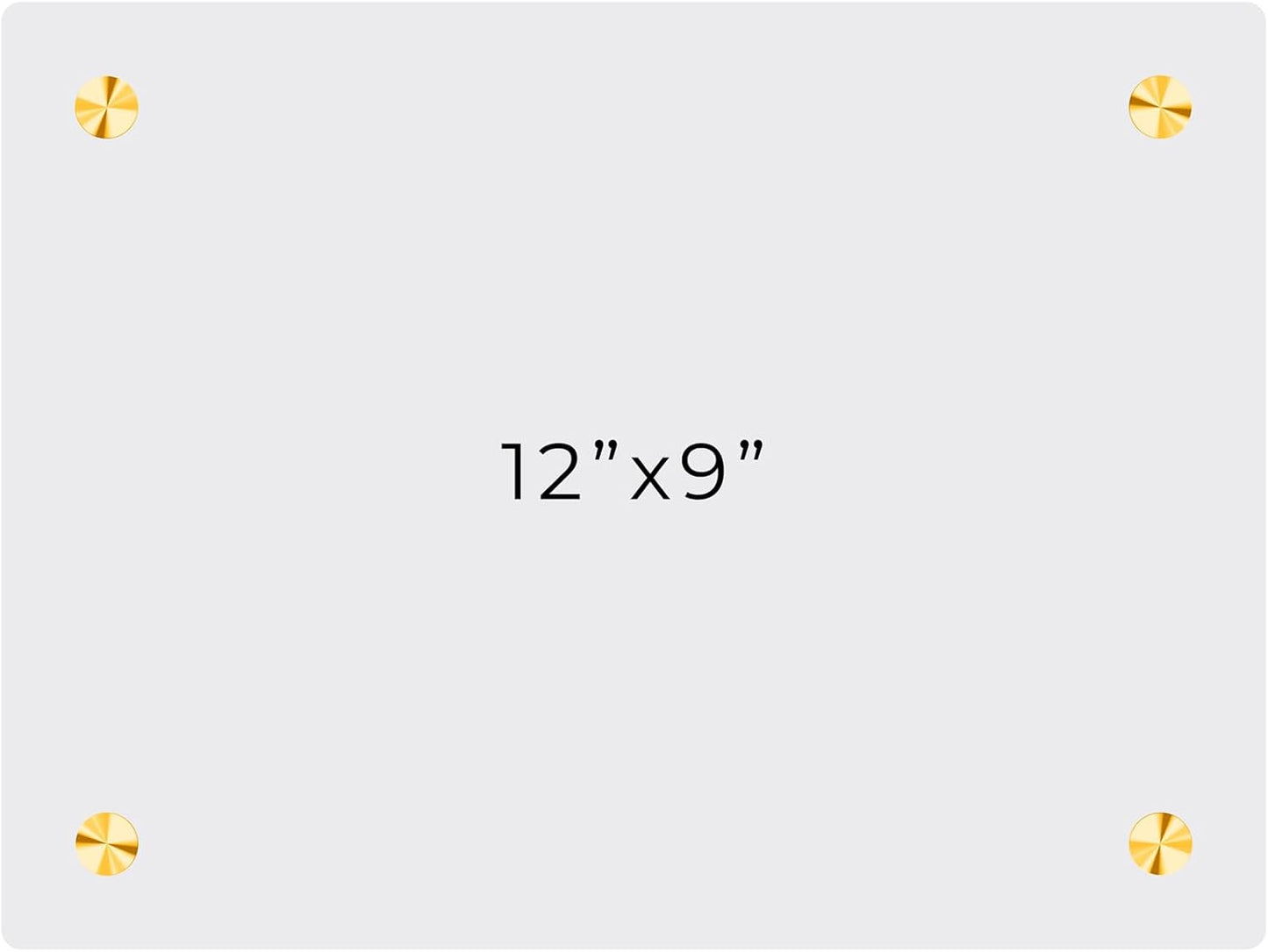 9x12 Dry Erase Board for Wall - with .25 Clear Acrylic and Gold Stand Off Finish - Perfect Whiteboard for Office, Home, Classroom - Durable and Stylish .25 Clear Acrylic Dry Erase Board