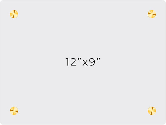 9x12 Dry Erase Board for Wall - with .25 Clear Acrylic and Gold Stand Off Finish - Perfect Whiteboard for Office, Home, Classroom - Durable and Stylish .25 Clear Acrylic Dry Erase Board